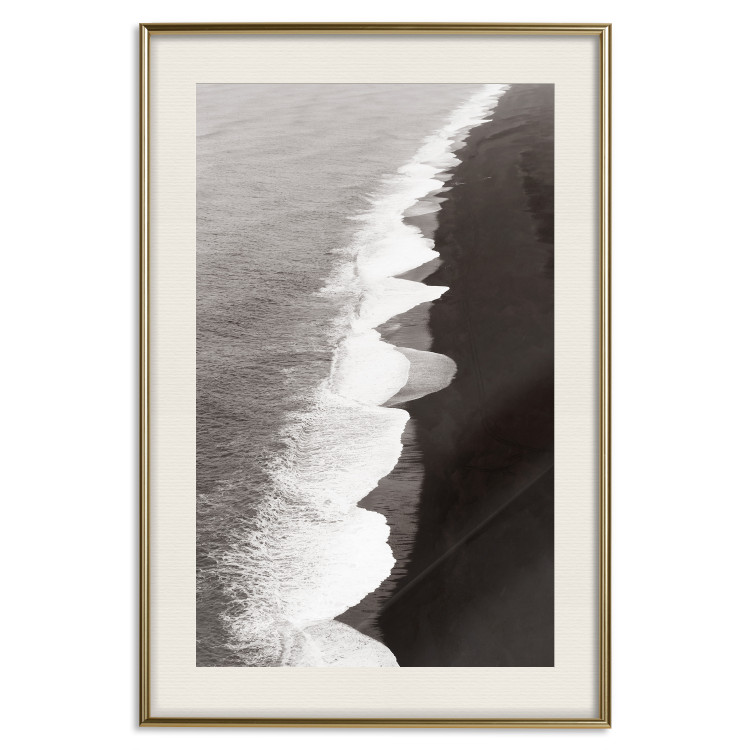 Wall Poster Balance of Opposites - monochromatic seascape with beach 130263 additionalImage 20