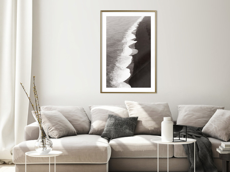 Wall Poster Balance of Opposites - monochromatic seascape with beach 130263 additionalImage 15
