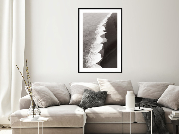 Wall Poster Balance of Opposites - monochromatic seascape with beach 130263 additionalImage 23