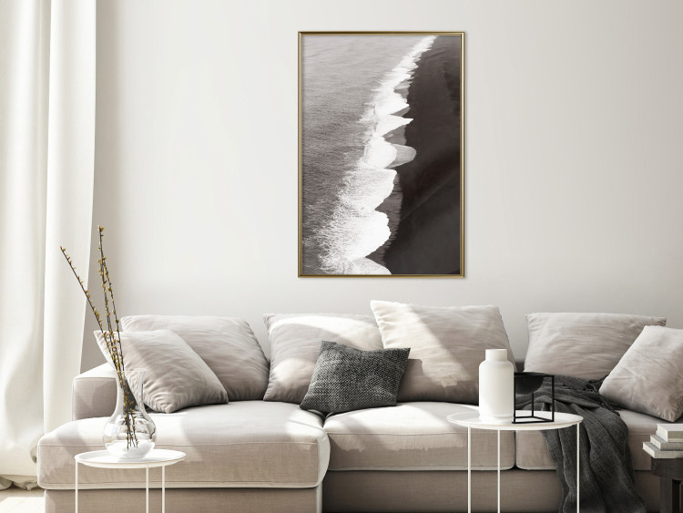 Wall Poster Balance of Opposites - monochromatic seascape with beach 130263 additionalImage 5
