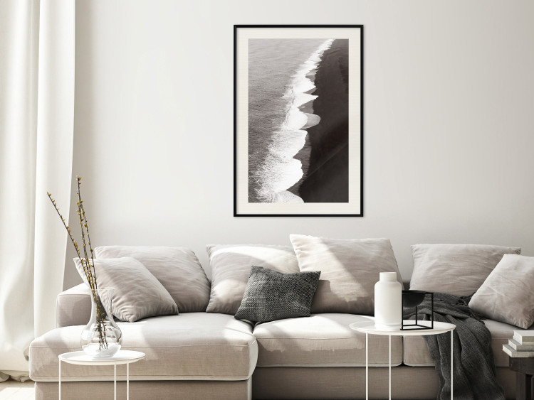 Wall Poster Balance of Opposites - monochromatic seascape with beach 130263 additionalImage 24