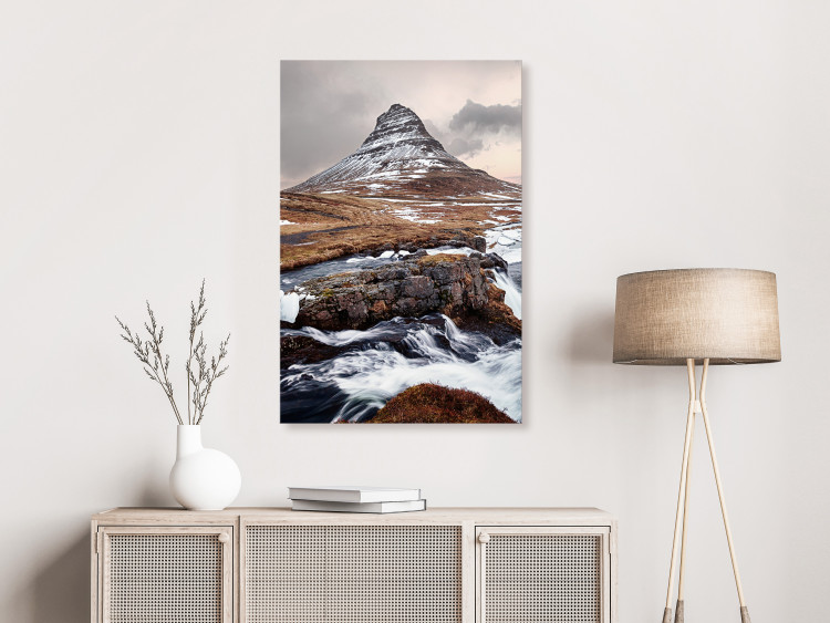 Canvas Print Kirkjufell (1-piece) Vertical - landscape of water and mountain scenery 130363 additionalImage 3