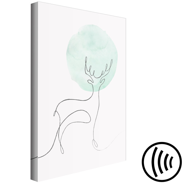 Canvas Moon Line (1-piece) Vertical - abstract lineart of a deer 131763 additionalImage 6