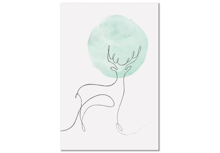Canvas Moon Line (1-piece) Vertical - abstract lineart of a deer 131763