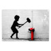 Poster Destroy the Hydrant - mural of a black boy with a large hammer on the wall 132463