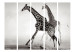 Folding Screen Giraffes II (5-piece) - black and white frame with animals in the mist 132563 additionalThumb 3