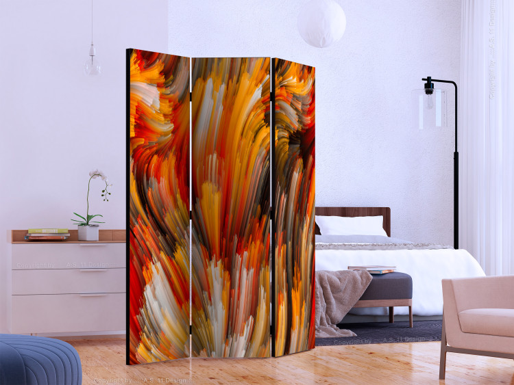 Room Divider Ocean of Fire (3-piece) - artistic composition on a colorful background 133063 additionalImage 2