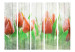 Room Divider Red Tulips on Wood II - tulip flowers on a wooden background 133863 additionalThumb 3