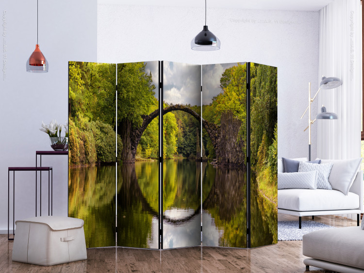 Room Divider Screen Devil's Bridge in Kromlau, Germany II - lake with an illusion of a circular bridge 134063 additionalImage 2