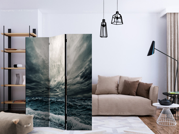Folding Screen Ocean Waves (3-piece) - turbulent ocean waves and stormy sky 134163 additionalImage 4
