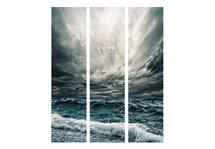 Folding Screen Ocean Waves (3-piece) - turbulent ocean waves and stormy sky 134163 additionalImage 3