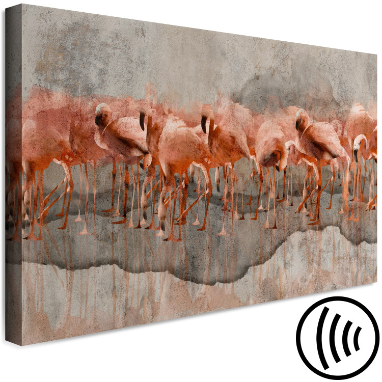 Canvas Art Print Flamingo Lake (1-piece) Wide - abstract pink birds 134963 additionalImage 6