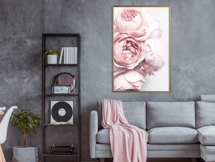 Poster Rosy Scent - romantic composition of pink flowers on a light background 135763 additionalImage 8