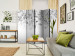 Room Divider Misty Nature - Gray II (5-piece) - Black and white pattern in plants 136163 additionalThumb 4