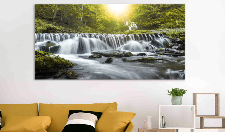 Large canvas print Awesome Waterfall - Green II [Large Format] 136363 additionalImage 3
