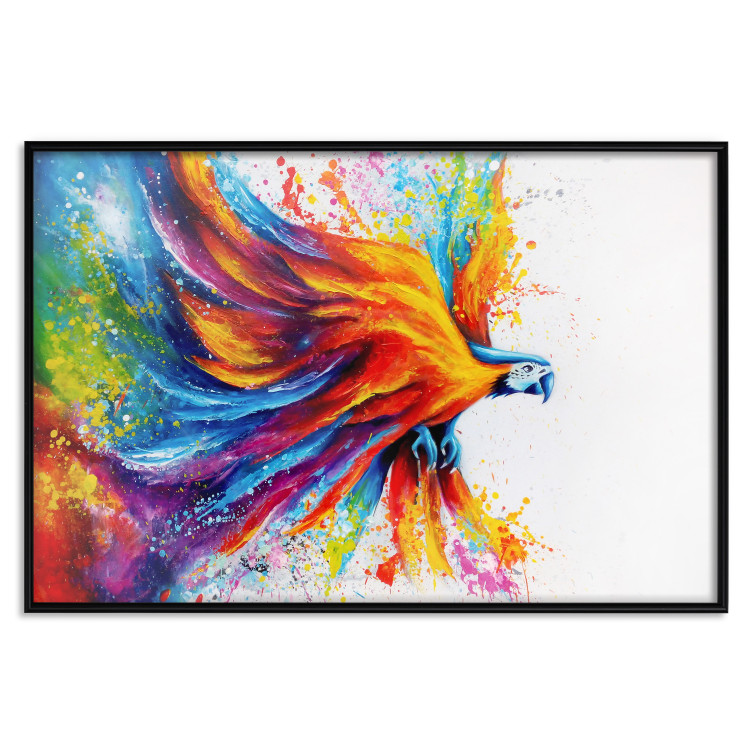 Wall Poster Horizontal Parrot - unique composition with a colorful bird on white 137163 additionalImage 10