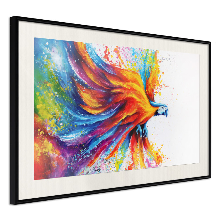 Wall Poster Horizontal Parrot - unique composition with a colorful bird on white 137163 additionalImage 23