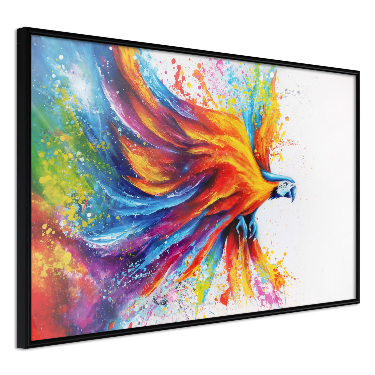 Wall Poster Horizontal Parrot - unique composition with a colorful bird on white 137163 additionalImage 27