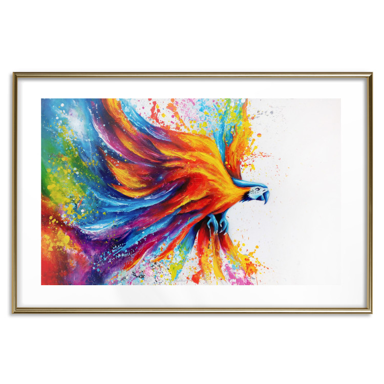 Wall Poster Horizontal Parrot - unique composition with a colorful bird on white 137163 additionalImage 7