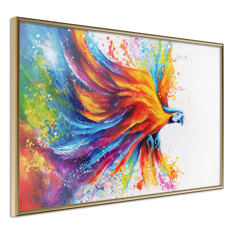 Wall Poster Horizontal Parrot - unique composition with a colorful bird on white 137163 additionalImage 19