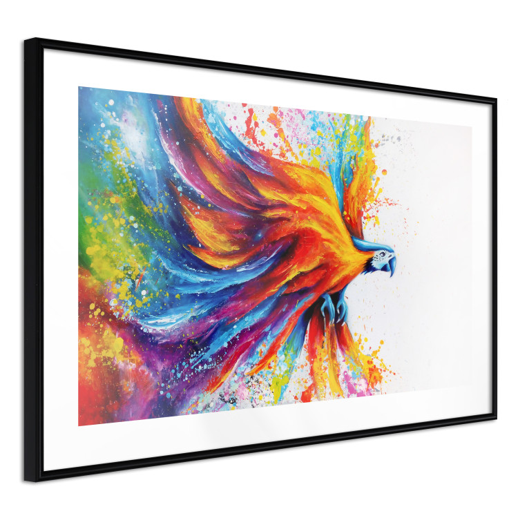 Wall Poster Horizontal Parrot - unique composition with a colorful bird on white 137163 additionalImage 25