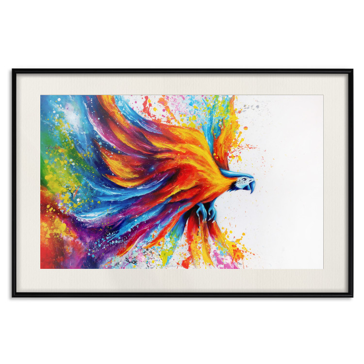 Wall Poster Horizontal Parrot - unique composition with a colorful bird on white 137163 additionalImage 6