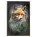 Wall Poster Forest Life - fanciful landscape of a fox and green forest on a black background 138063 additionalThumb 6