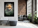 Wall Poster Forest Life - fanciful landscape of a fox and green forest on a black background 138063 additionalThumb 10