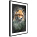Wall Poster Forest Life - fanciful landscape of a fox and green forest on a black background 138063 additionalThumb 22