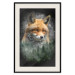 Wall Poster Forest Life - fanciful landscape of a fox and green forest on a black background 138063 additionalThumb 3