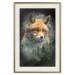Wall Poster Forest Life - fanciful landscape of a fox and green forest on a black background 138063 additionalThumb 2