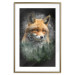 Wall Poster Forest Life - fanciful landscape of a fox and green forest on a black background 138063 additionalThumb 4