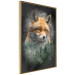 Wall Poster Forest Life - fanciful landscape of a fox and green forest on a black background 138063 additionalThumb 23