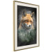 Wall Poster Forest Life - fanciful landscape of a fox and green forest on a black background 138063 additionalThumb 16