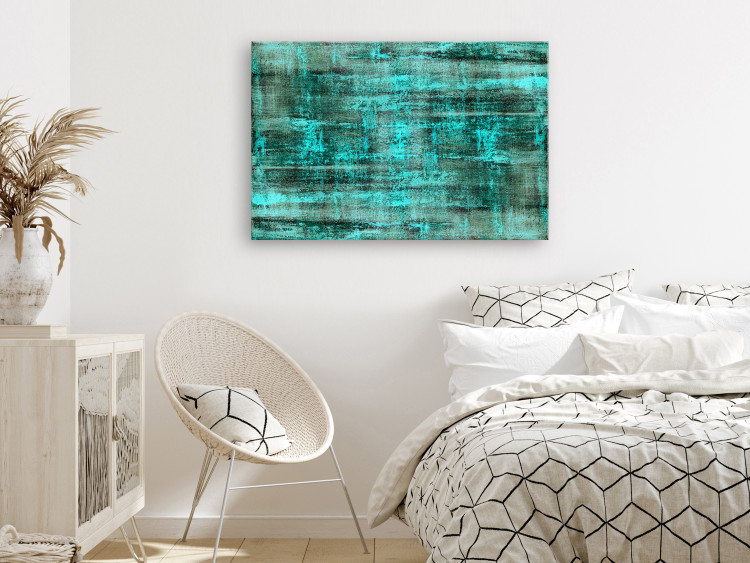 Canvas Art Print Emerald Waves (1-piece) Wide - modern green abstraction 138363 additionalImage 3