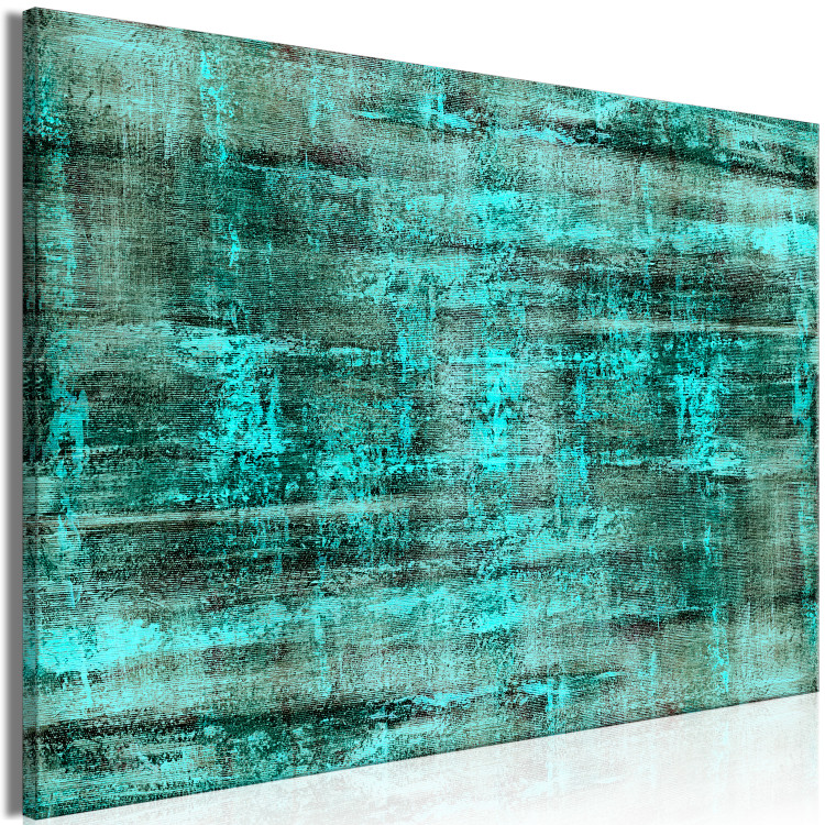 Canvas Art Print Emerald Waves (1-piece) Wide - modern green abstraction 138363 additionalImage 2