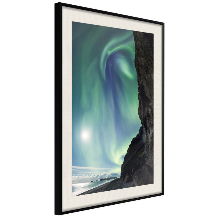 Poster Wonder of Nature - picturesque aurora borealis in the sky amidst towering cliffs 138763 additionalImage 23