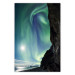 Poster Wonder of Nature - picturesque aurora borealis in the sky amidst towering cliffs 138763
