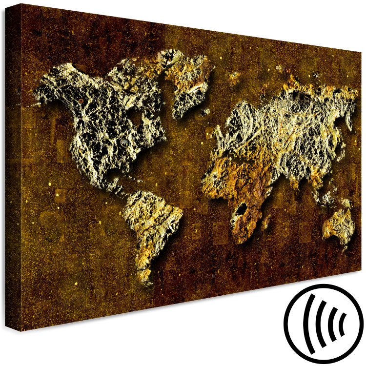 Canvas Print Golden Lands (1-piece) Wide - world map in rich aesthetics 142363 additionalImage 6