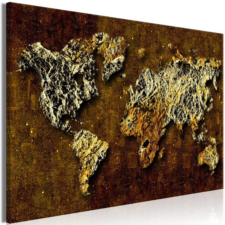 Canvas Print Golden Lands (1-piece) Wide - world map in rich aesthetics 142363 additionalImage 2