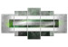Canvas Metal Abstraction (5-piece) - geometric green composition 144063