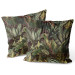 Decorative Velor Pillow Tigers among leaves - a composition inspired by the tropical jungle 147163 additionalThumb 3