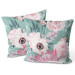 Decorative Velor Pillow A floral dream - a pink and green motif inspired by nature 147263 additionalThumb 3