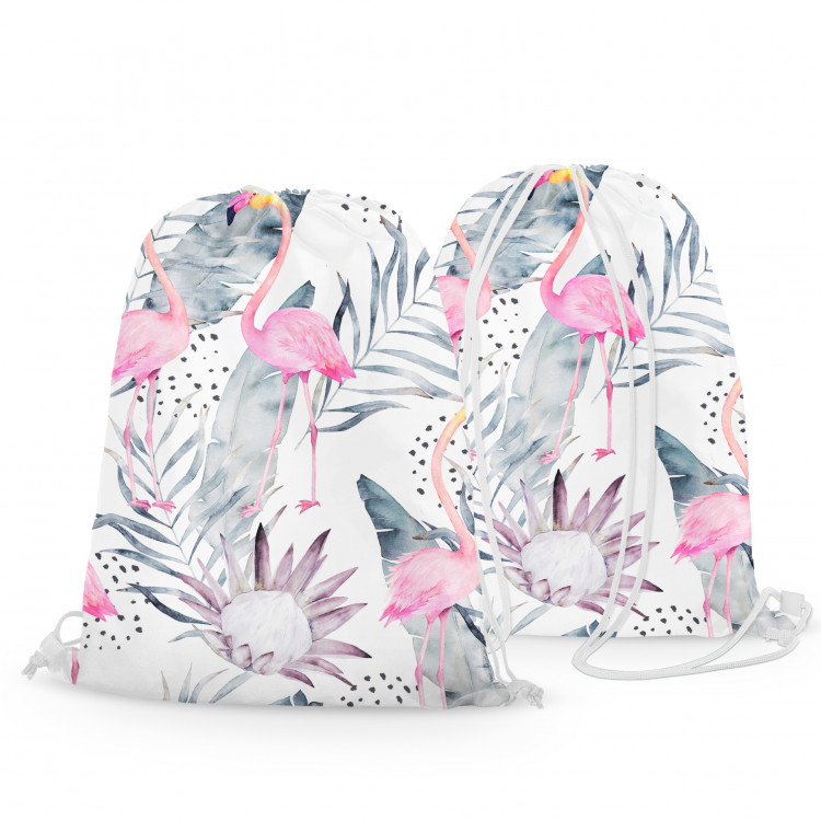 Backpack Flamingos on holiday - floral design with exotic leaves and birds 147363 additionalImage 3