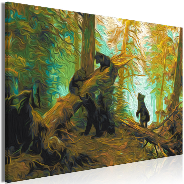 Paint by Number Kit Bear Play - Family of Brown Animals in a Pine Forest 148463 additionalImage 3