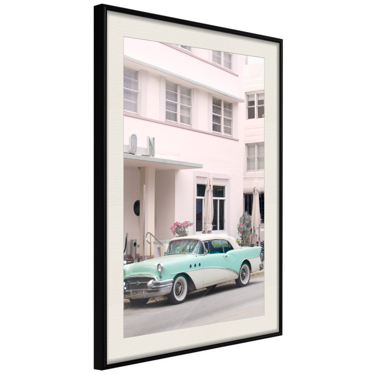Wall Poster Retro Style - Sunny Street in a Pink Glow and a Car 149063 additionalImage 5