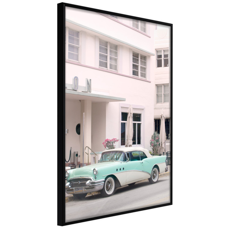 Wall Poster Retro Style - Sunny Street in a Pink Glow and a Car 149063 additionalImage 7