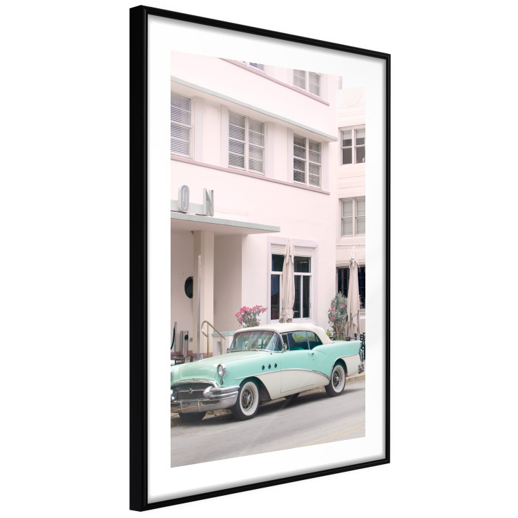 Wall Poster Retro Style - Sunny Street in a Pink Glow and a Car 149063 additionalImage 17