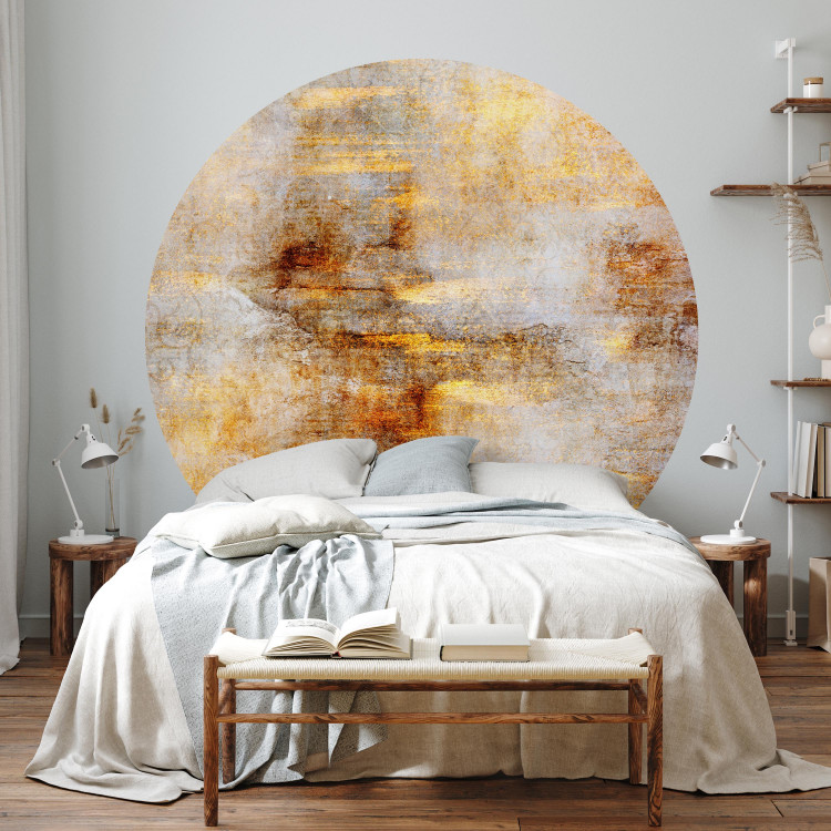 Round wallpaper Luminous Texture - Abstract Composition in Warm Tones 149163