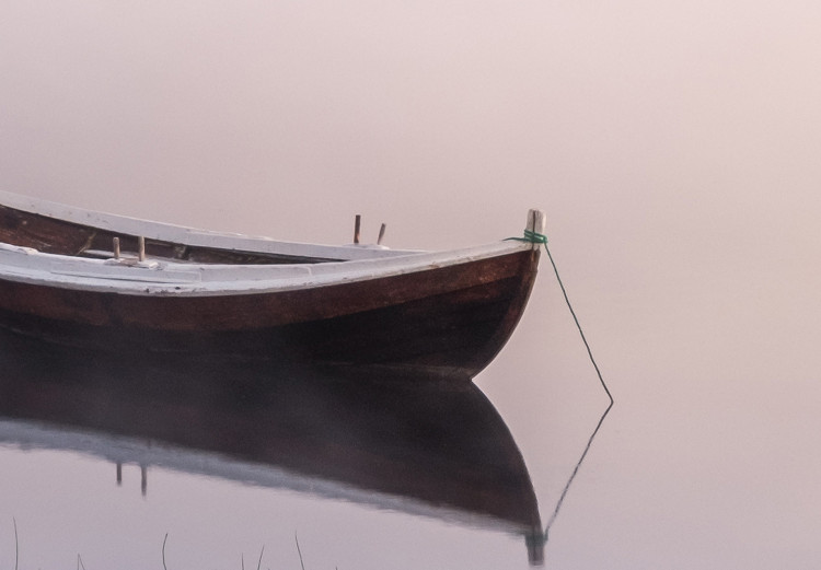 Canvas Art Print Scandinavian Landscape - Wooden Boat on a Calm Lake 149863 additionalImage 4
